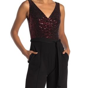 Donna Morgan Black and Red Jumpsuit